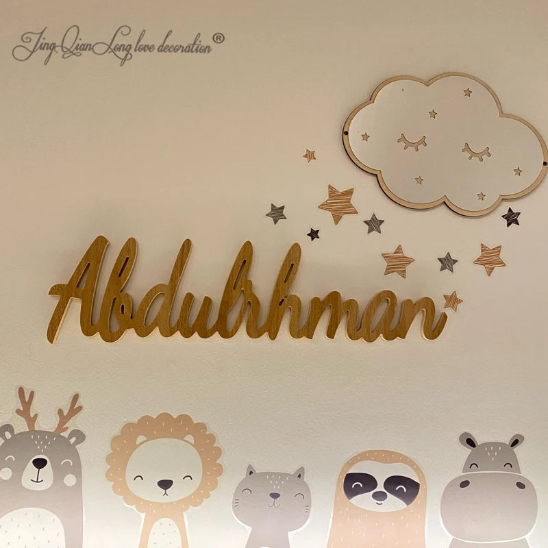 Wooden Name Sign Custom Name Sign Personalized  Wall Decoration Name Sign for Nursery
